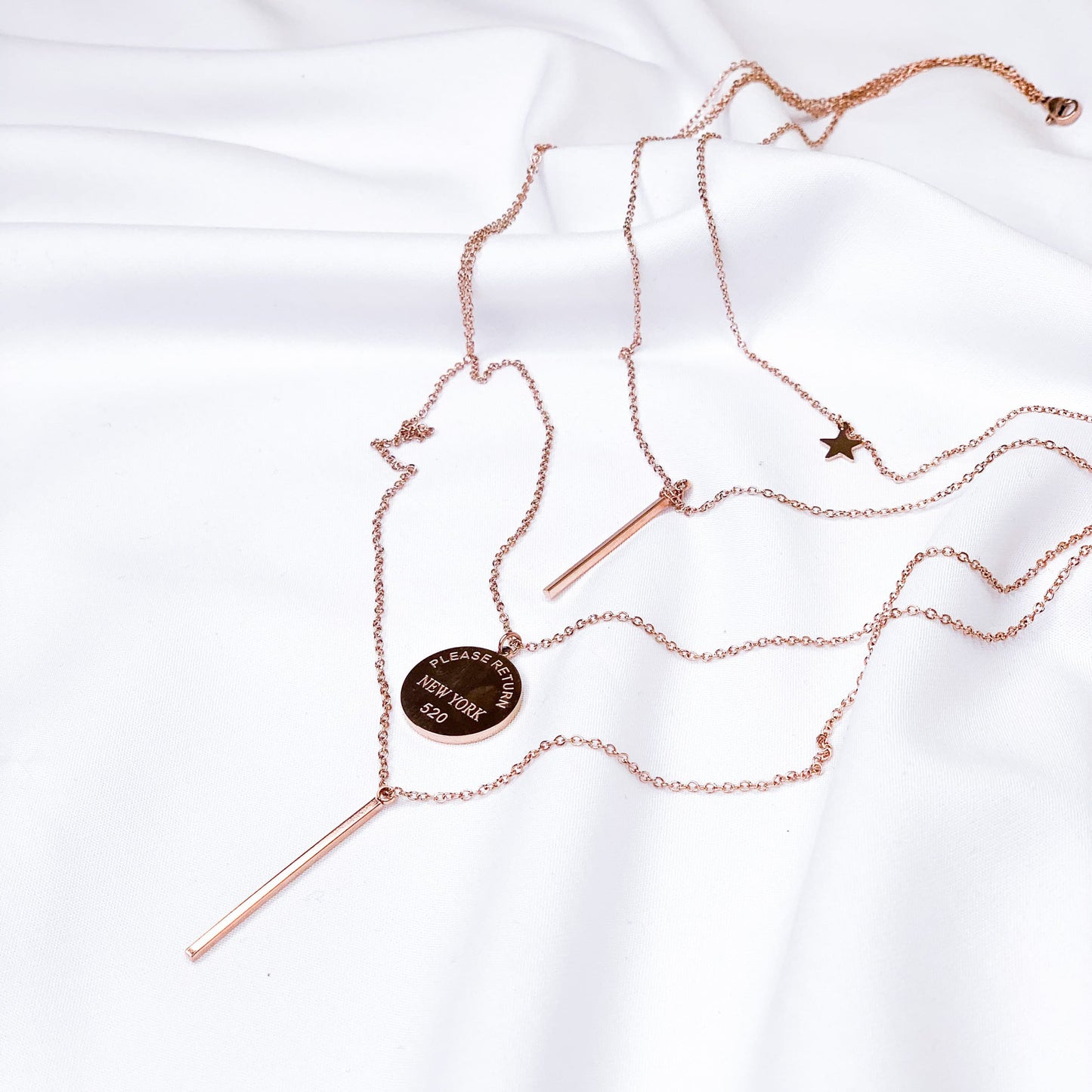Steel chain pendant choker necklace
