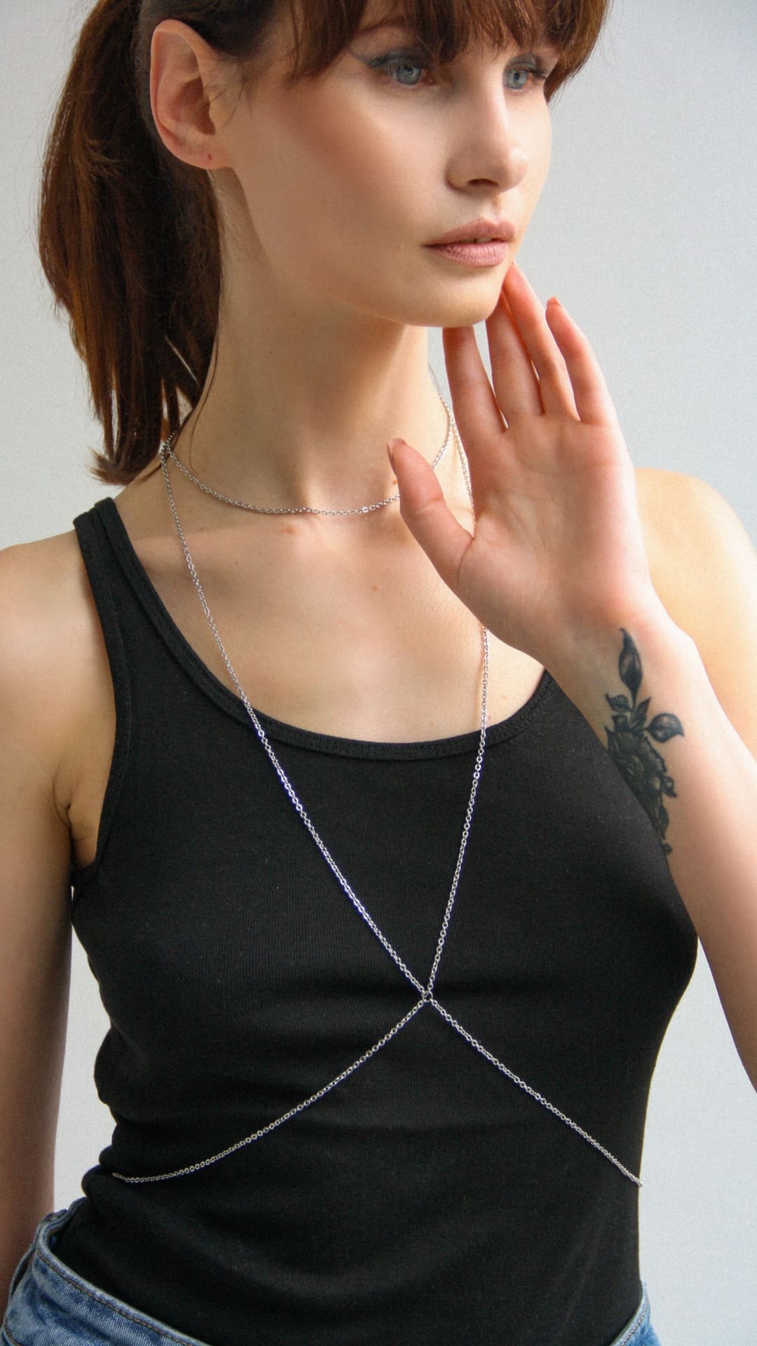 Stainless Steel Layered Body Chain Necklace