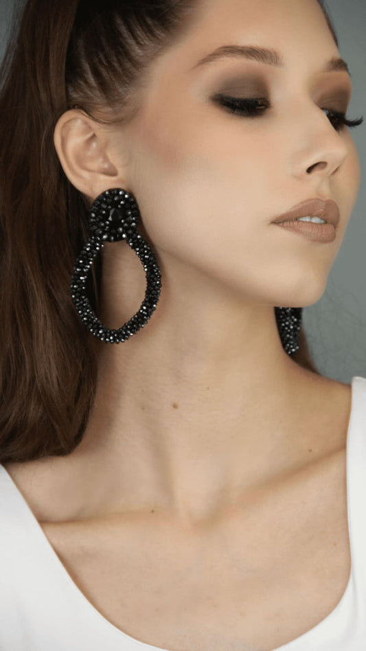 Crystal statement earrings hoops
