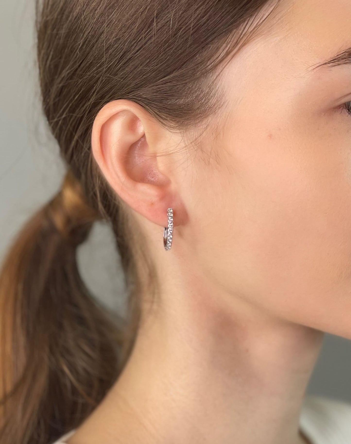 Silver cubic zirconia hoop earrings