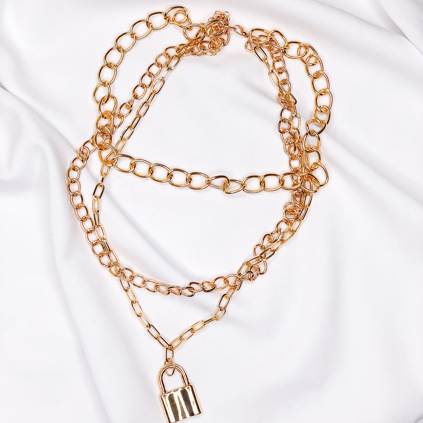 Hellen.V - Gold Lock Pendant Chain Necklaces 