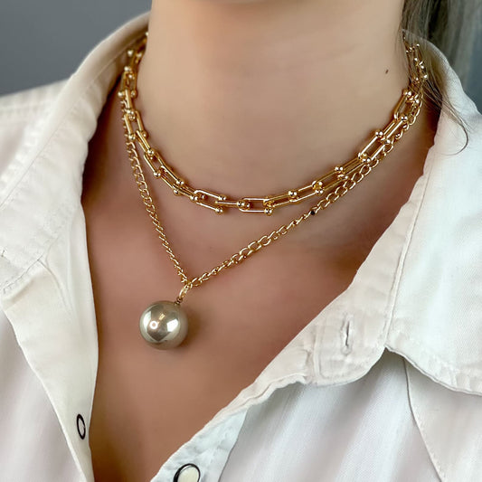 Hellen.V - Gold chain | Necklaces  & Ball Pendant | Jewelry 