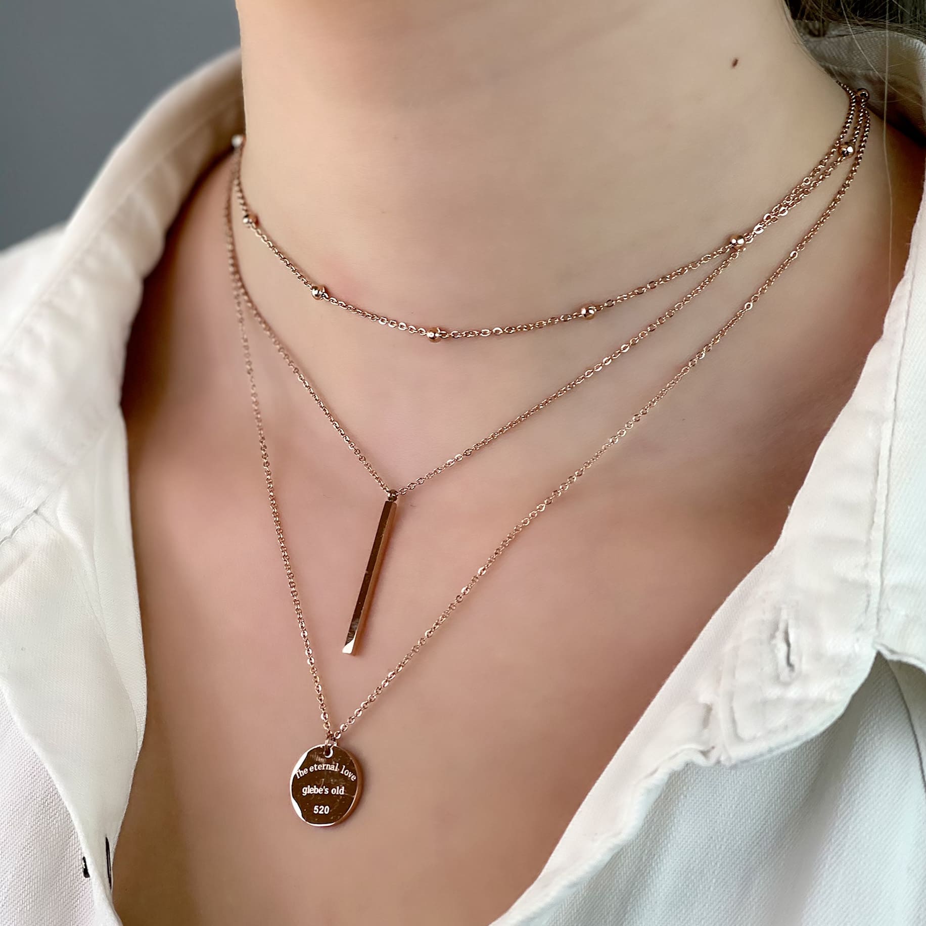 Hellen.V - Rose Gold | Chain Pendant Necklace