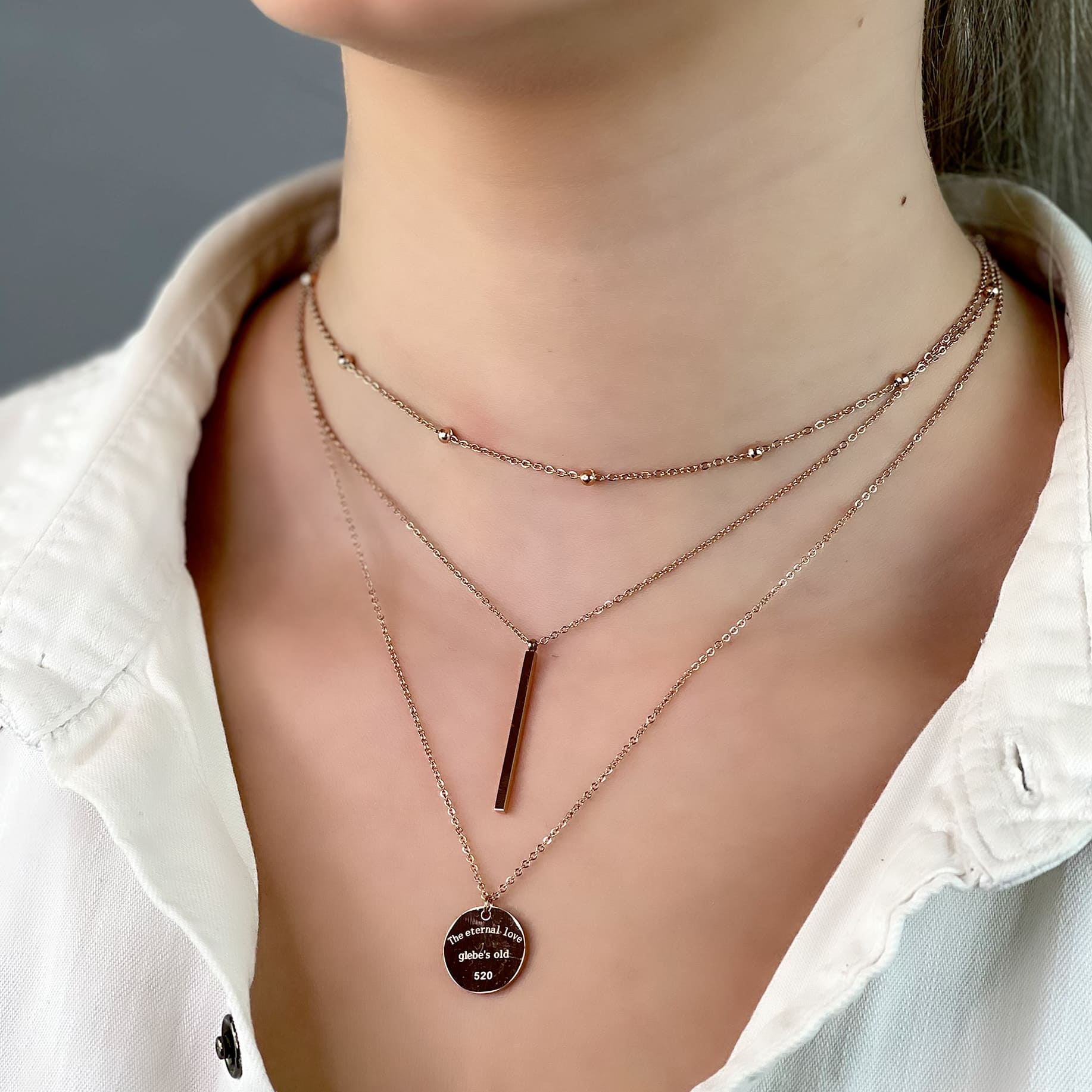Hellen.V - Rose Gold Necklace | Chain Pendant | Custom Necklace