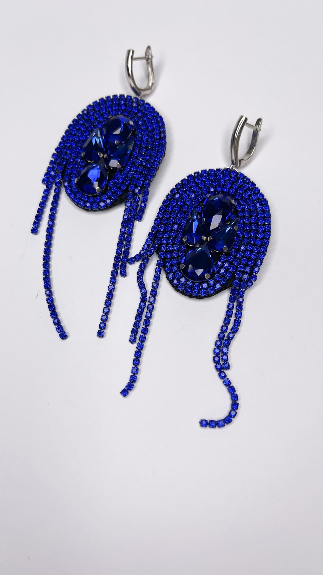 Blue Crystal Dangle Rhinestone Earrings