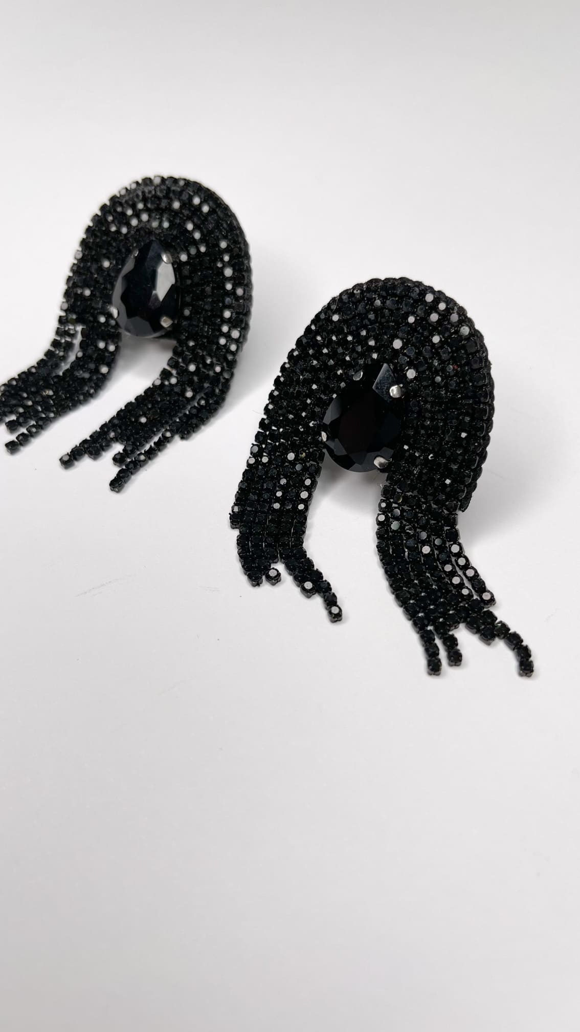 Black Crystal Dangle Earrings
