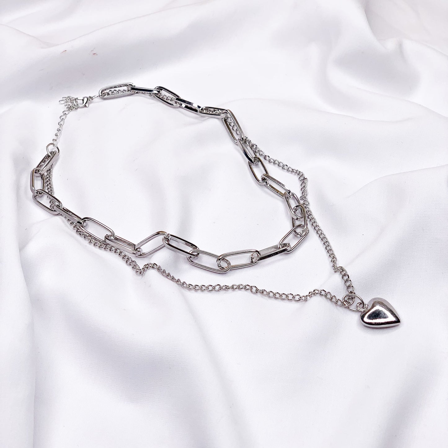 Hellen.V - Steel Necklace | Chain Heart Pendant | Chain Necklace