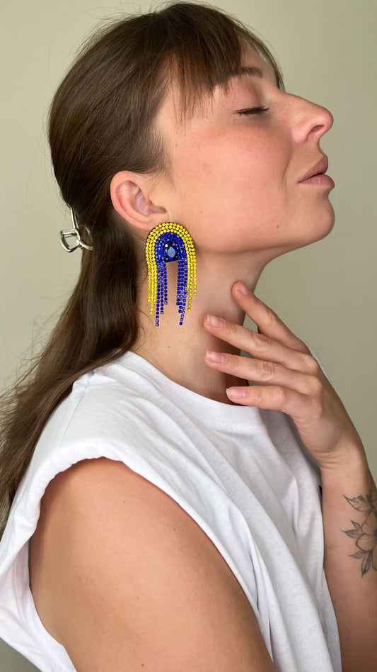 Hellen.V - Ukrainian Earrings | Designer Dangle Earrings